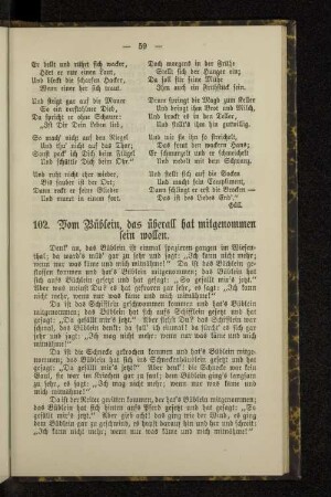 102. Vom Büblein, das überall hat mitgenommen sein wollen.