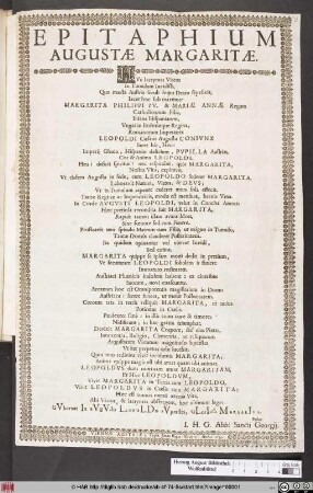 Epitaphium Augustae Margaritae