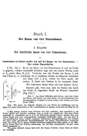I. Kapitel. Der Euclid'sche Raum von vier Dimensionen.