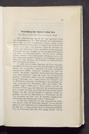 Beschreibung einer Hochzeit in New York