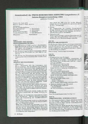 TOP II: Bericht des Vorstandes