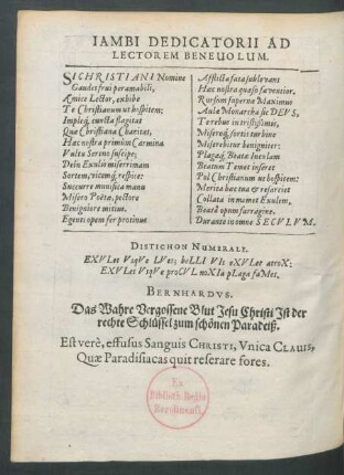 Iambi Dedicatorii Ad Lectorem Benevolum.
