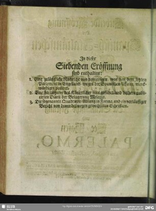 In dieser Siebenden Eröffnung sind enthalten