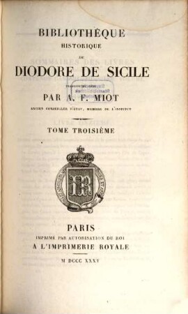 Bibliothèque historique de Diodore de Sicile, 3