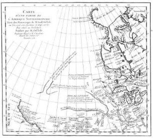 Carte d'une partie de L'Amerique Septentrionale. Tirée des Manuscripts de M. Guill. Del'Isle.