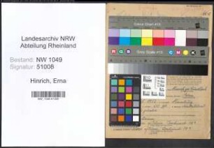 Entnazifizierung Erna Hinrich , geb. 06.04.1912 (Hausgehilfin)