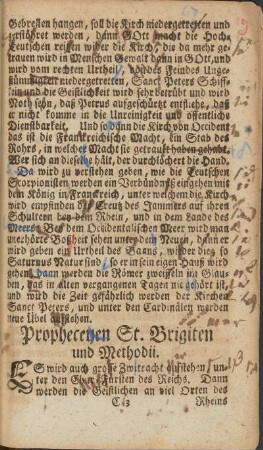 Propheceyen St. Brigiten und Methodii.