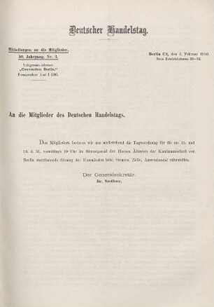 50. Jahrg. Nr. 3., ... den 5. Februar 1910