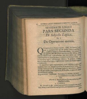 Tit. I. De Operatione mentis.