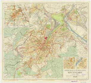 Stadtplan Stuttgart. - 1:16 000, Druck, 1929