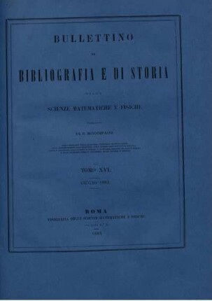 Tomo XVI. Giugno 1883.
