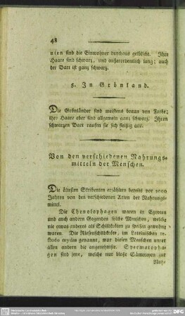 Von den verschiedenen Nahrungsmitteln der Menschen