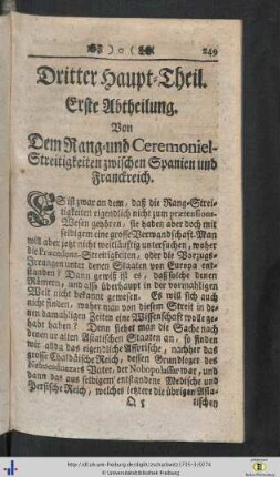 Dritter Haupt-Theil (I. - II. Abtheilung).