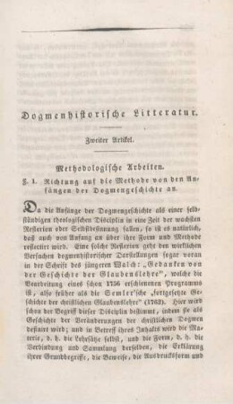 749-852 Dogmenhistorische Literatur : zweiter Artikel