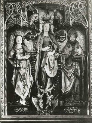 Mittelschrein: Maria mit den Heiligen Katharina und Nikolaus