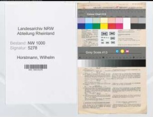 Entnazifizierung Wilhelm Horstmann, geb. 28.08.1895 (Finanzbeamter)