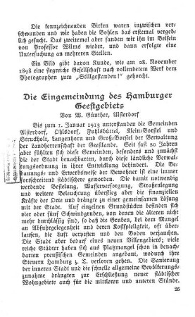 Die Eingemeindung des Hamburger Geestgebiets