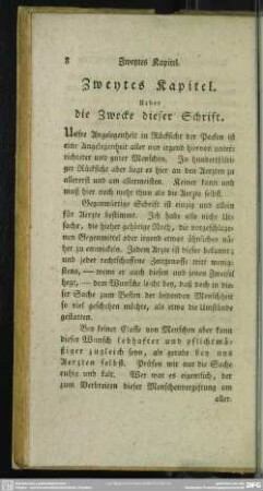 Zweytes Kapitel. Ueber die Zwecke dieser Schrift