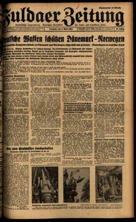 Ausgabe vom Dienstag, den 09. April 1940.
