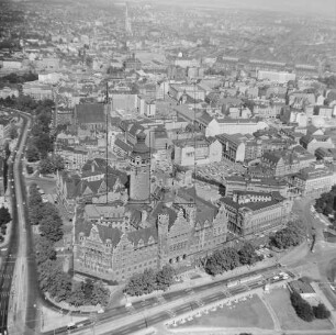 Innenstadt von Leipzig : Blick vom Neuen Rathaus Richtung Nordosten