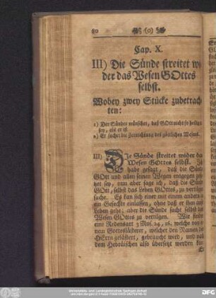 Cap. X. III) Die Sünde streitet wider das Wesen Gottes selbst.