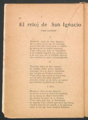 El reloj de San Ignacio : Vals Canción