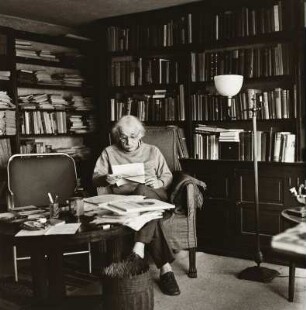 Der Physiker Albert Einstein in seinem Haus in Princeton
