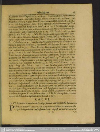 Cap. VI. De VI. Septenario modorum S. Augustini in convertendis haereticis