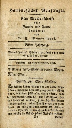 Siebenter, sonst vier und vierzigster, Bogen