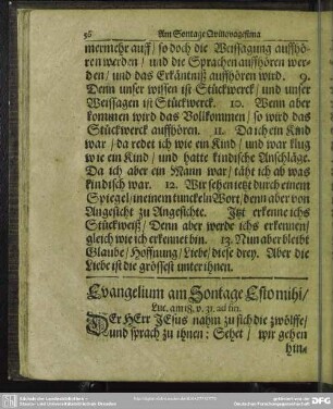 Evangelium am Sonatge Estomihi