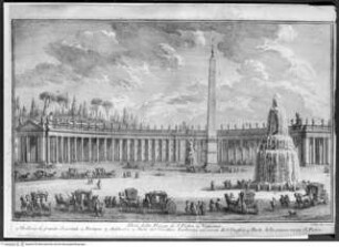 Rom, Linke Kolonnade des Petersplatzes von der gegenüberliegenden Kolonnade aus gesehen - Metà della Piazza di S. Pietro in Vaticano (San Pietro in Vaticano, veduta della piazza)