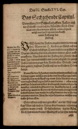 Das Sechzehende Capitul.