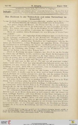 Heft VIII (August 1909)