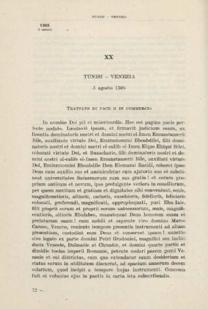 XX Tunisi - Venezia 3 agosto 1305