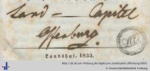 [Provenienz]: Landkapitel Offenburg