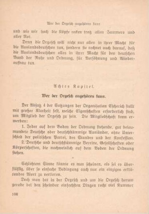 Achtes Kapitel. Wer der Orgesch angehören kann