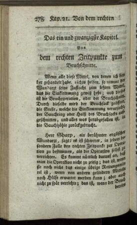 Das ein und zwanzigste Kapitel. Von dem rechten Zeitpunkte zum Bruchschnitte – Das drey und zwanzigste Kapitel. Anmerkungen zum vorhergehenden Kapitel