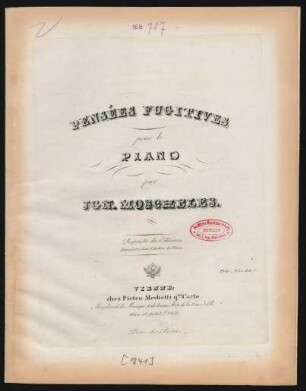 Pensées Fugitives : pour le Piano