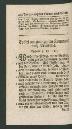Epistel am zwanzigsten Sonntage nach Trinitatis