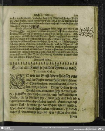 Epistel am Funffzehenden Sontag nach Trinitatis