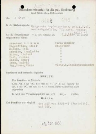 Hopfengärtner, Margarete