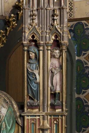 Maria-Schlaf-Altar — Zwei Männer mit Schriftrollen