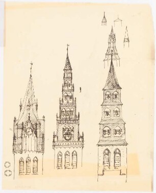 Unzugeordnete Kirchen-Projekte (Skizzen): Kirchtürme