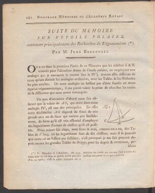 Suite: Mémoire Sur L'Étoile Polaire contenant principalement des recherches de Trigonométrie