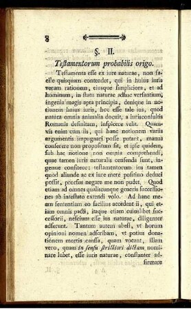 §. II. Testamentorum probabilis origo.