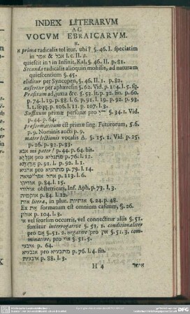 Index Literarum Ac Vocum Ebraicarum
