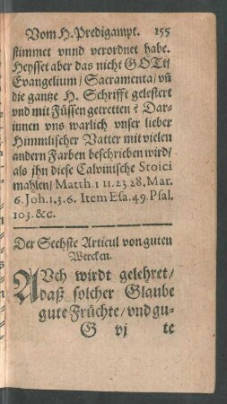 Der Sechste Articul von guten Wercken
