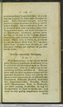 Kritische monatliche Reinigung [§. 42.]