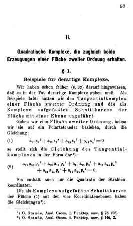 § 1. Beispiele für derartige Komplexe.