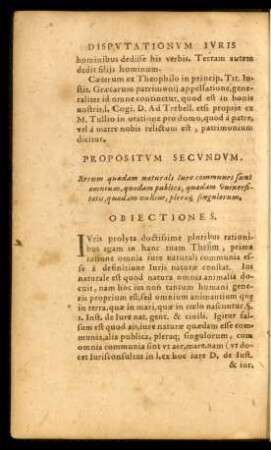 Propositum Secundum.